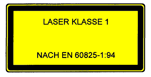 Grafik: Laser Klasse 1 nach EN 60825-1:94